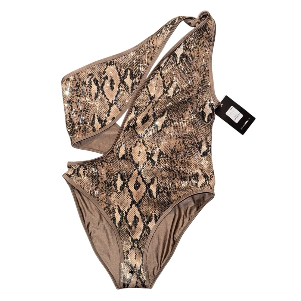 Fashion Nova Vacation Jungle Sequin Swimsuit Women’s Size Medium New with Tags